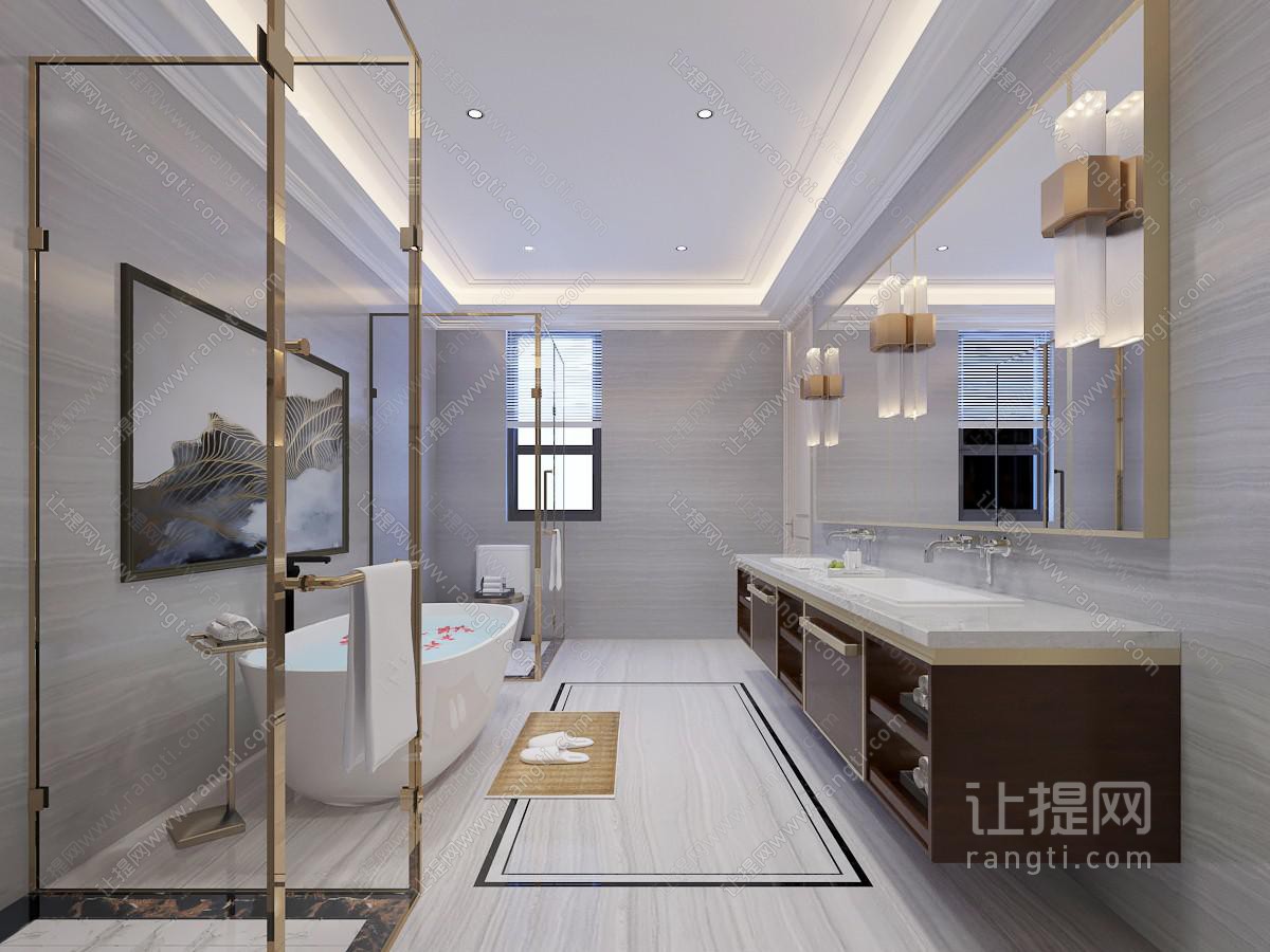 新中式卫生间卫浴间