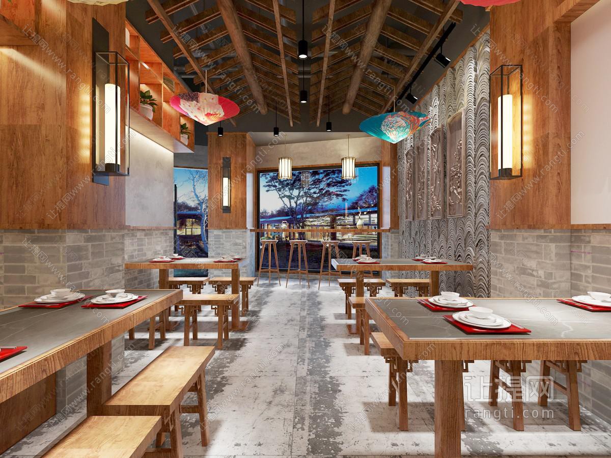 中式饭店餐馆就餐区