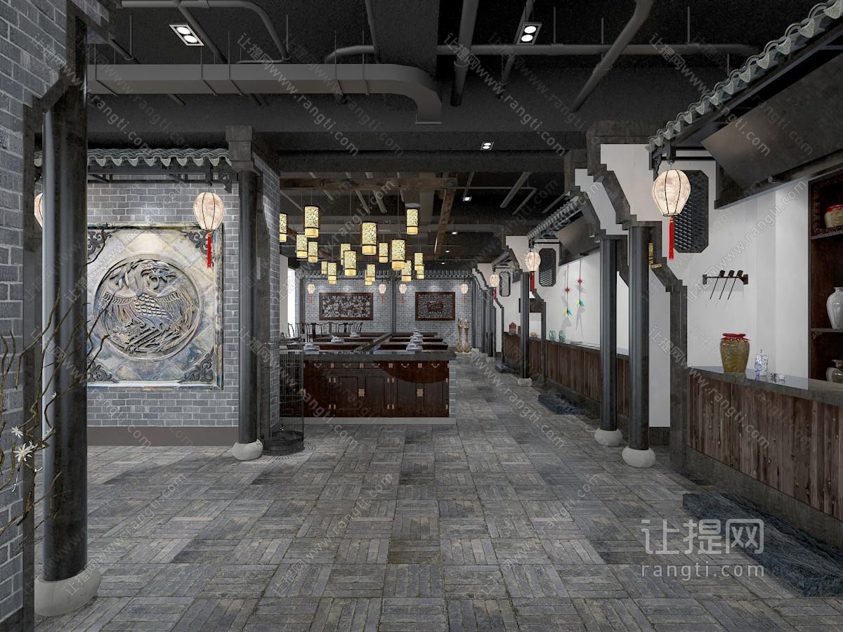 中式饭店餐馆就餐区