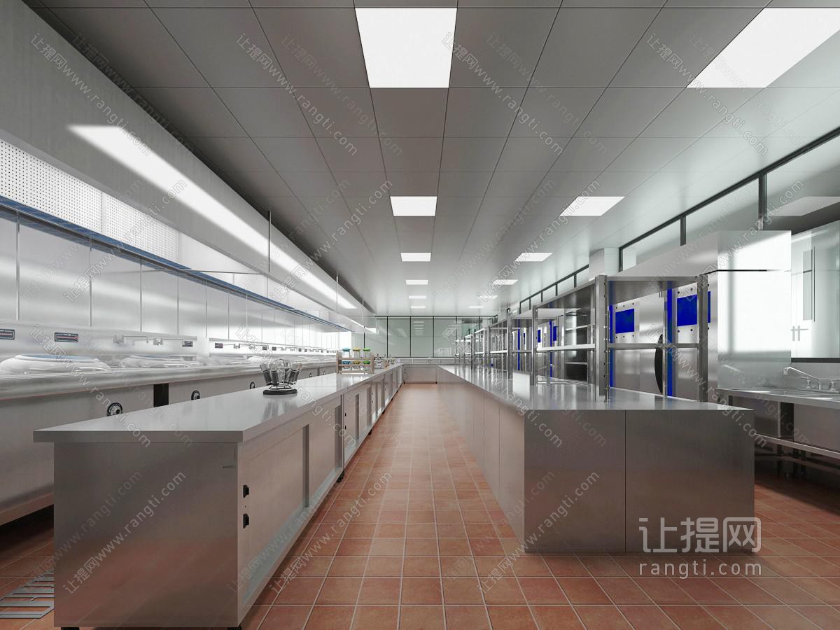 现代酒店中央厨房后厨
