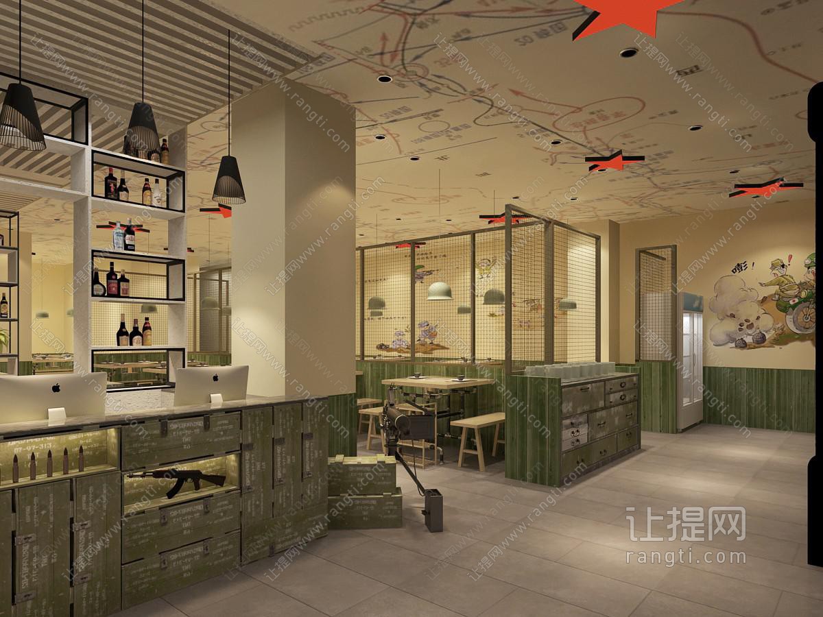 工业风饭店餐馆就餐区
