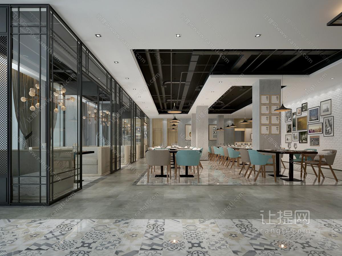 北欧饭店餐馆就餐区
