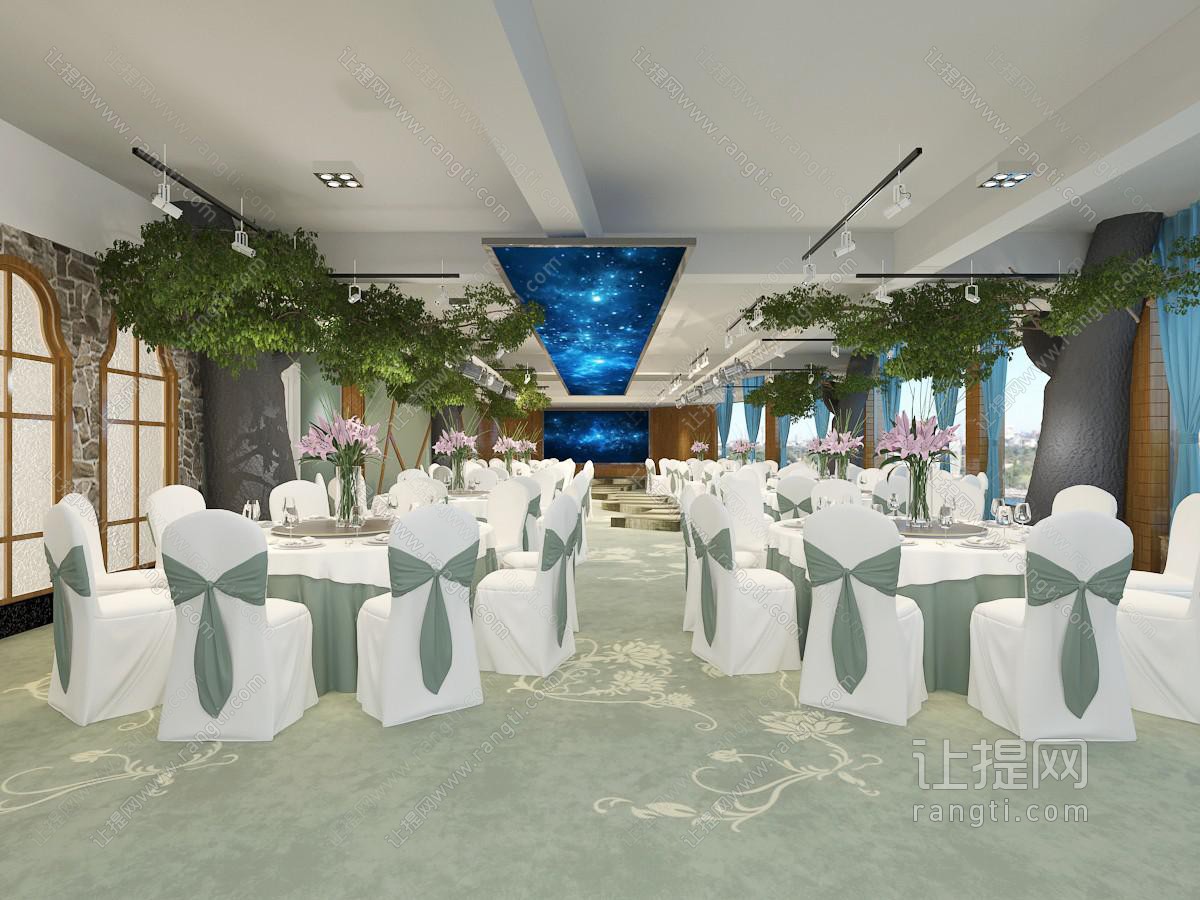 现代酒店大堂就餐区