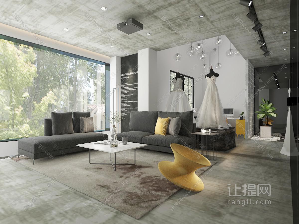 后现代婚纱店接待区