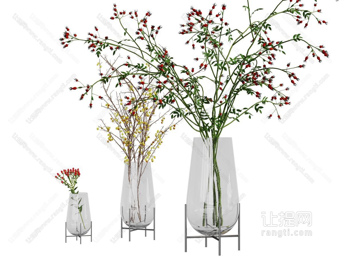 玻璃花瓶花卉