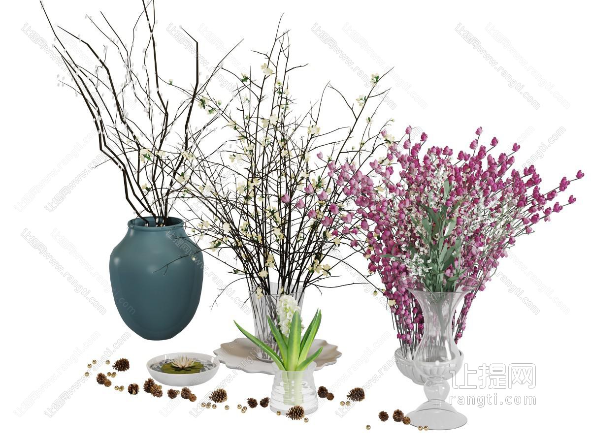 现代花瓶花卉