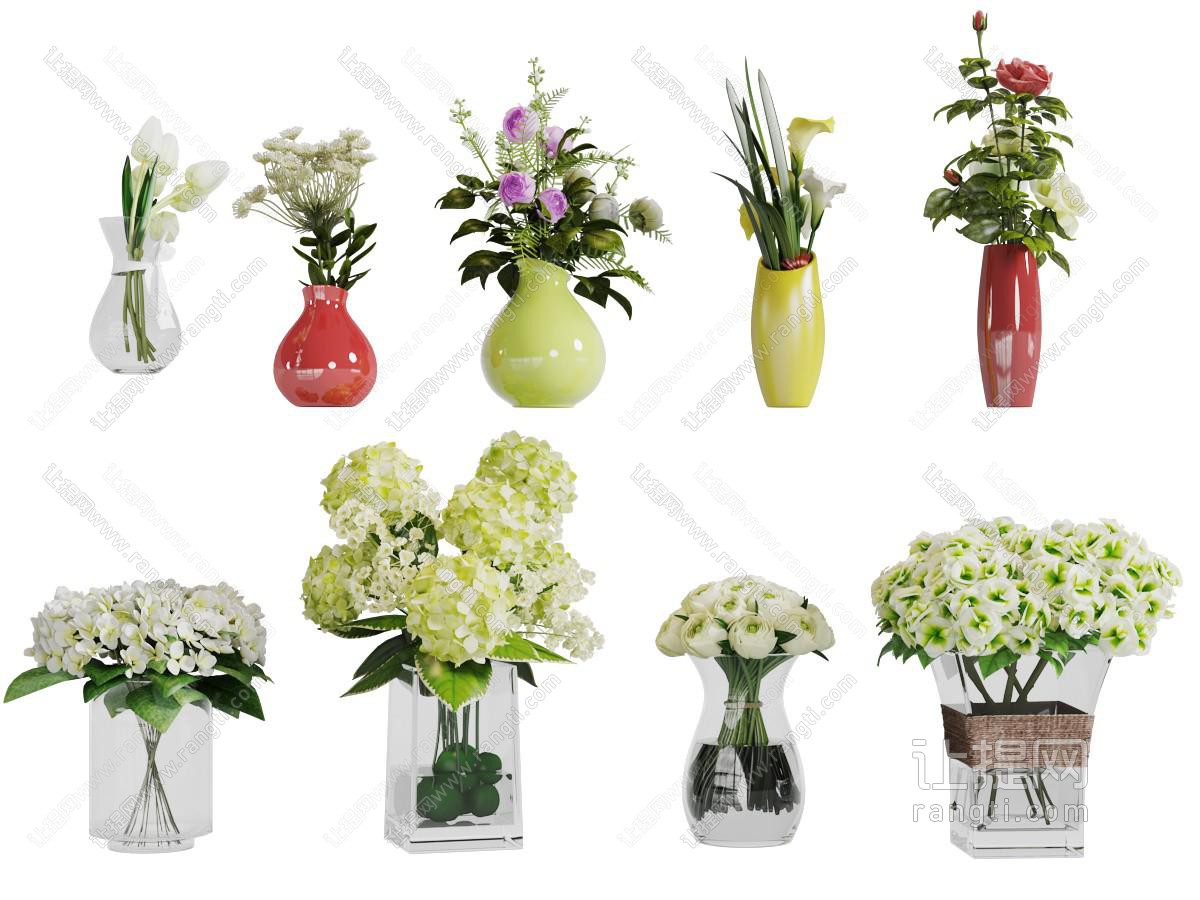现代陶瓷玻璃花瓶花卉