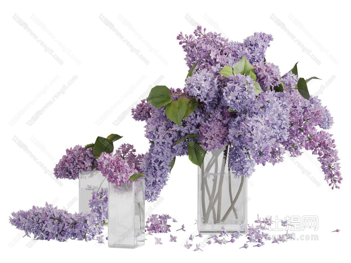 玻璃方形花瓶花卉
