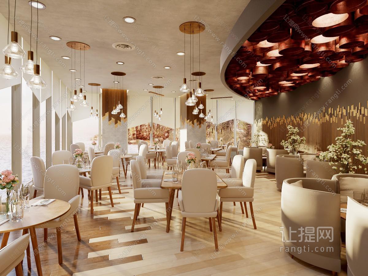 现代饭店餐馆就餐区