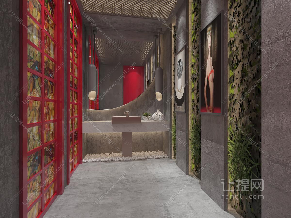 新中式酒店公共卫生间