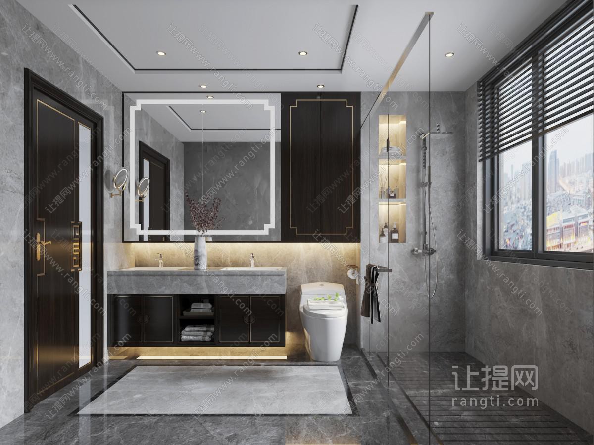 新中式洗手间卫浴间