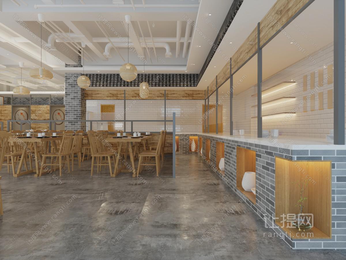 工业风饭店餐馆前台就餐区