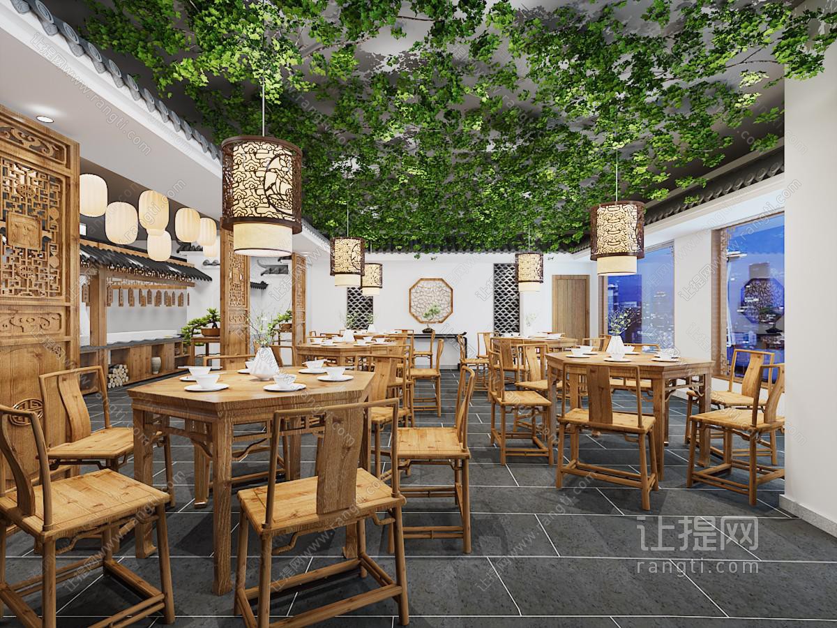 中式饭店餐馆就餐区