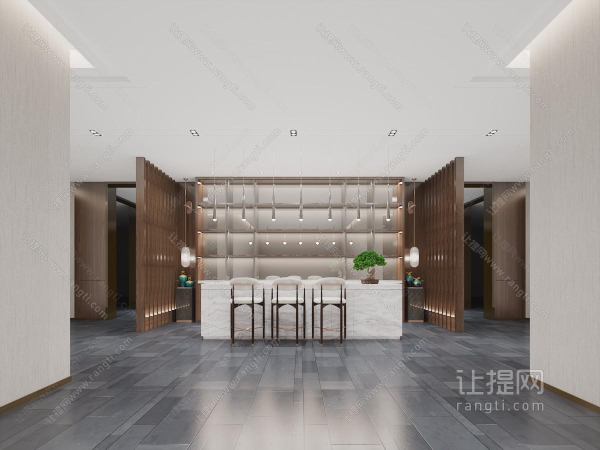 新中式大堂前台接待区