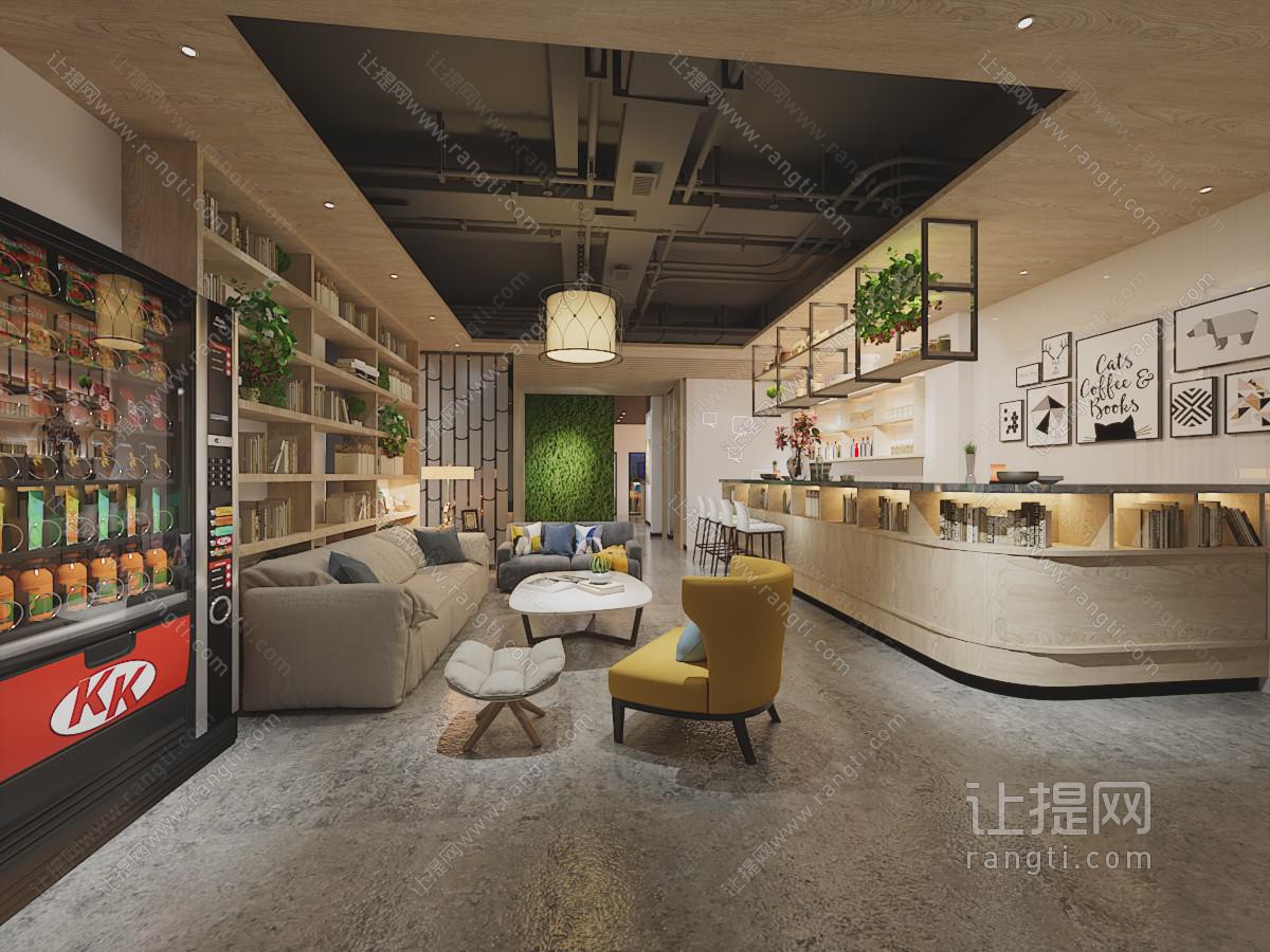 工业风大厅前台接待区