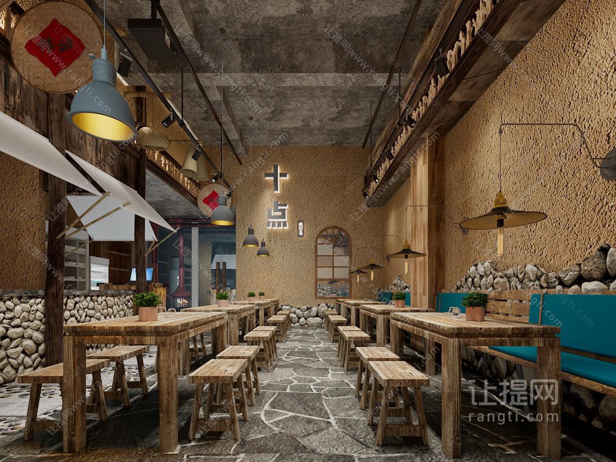 中式民宿饭店餐馆就餐区