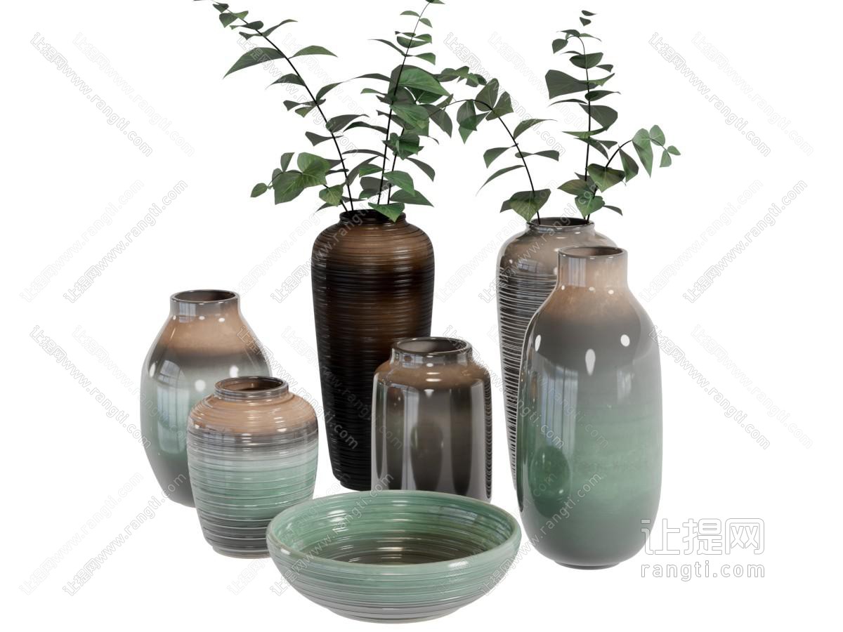 陶瓷器皿花瓶花卉