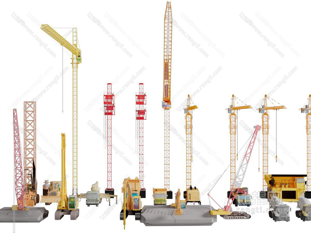现代起重机建筑塔吊工程车