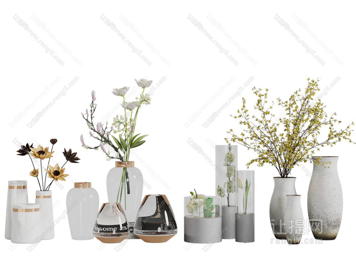 中式陶瓷花瓶花卉