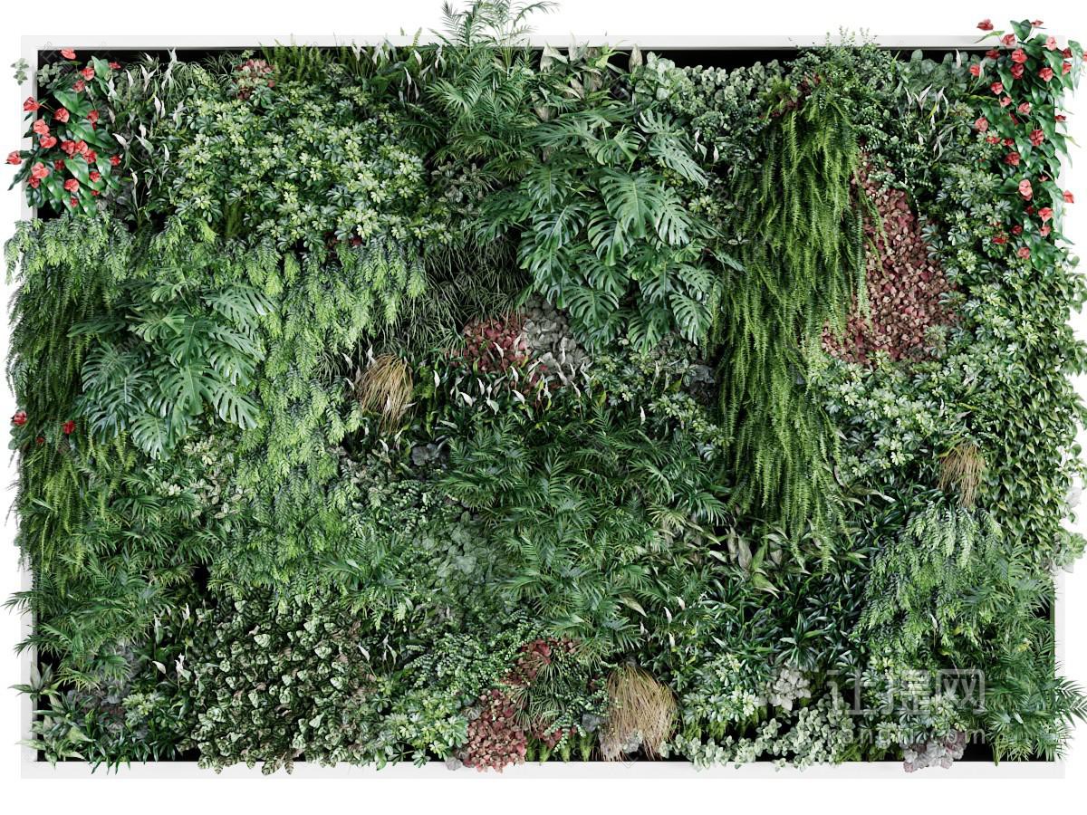 现代方形植物墙