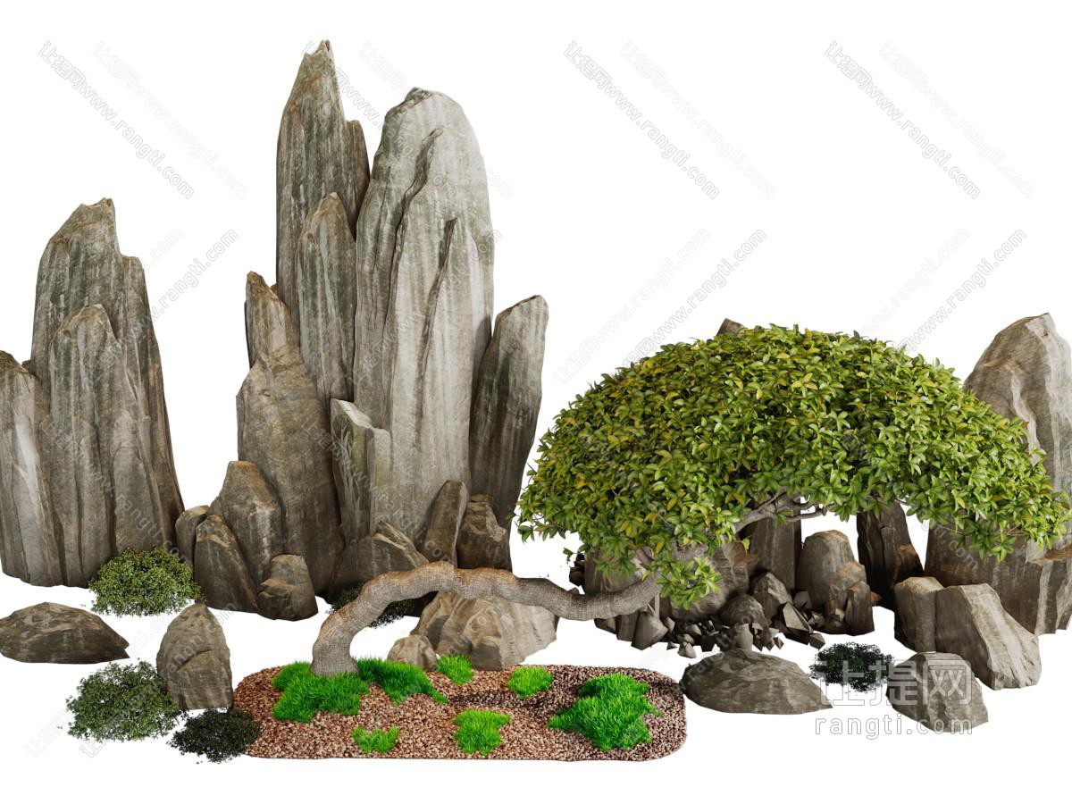 中式石头假山景观园艺小品