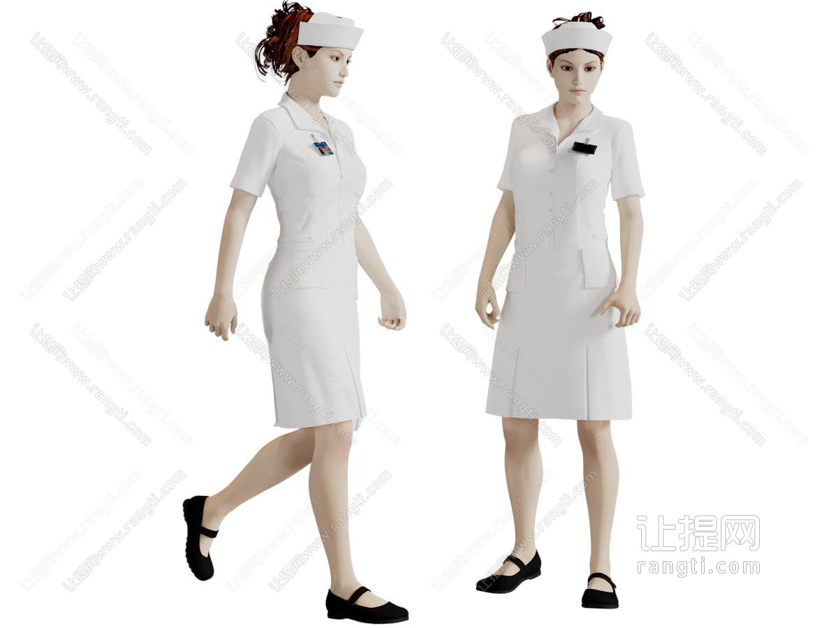 身穿护士服的女人人物