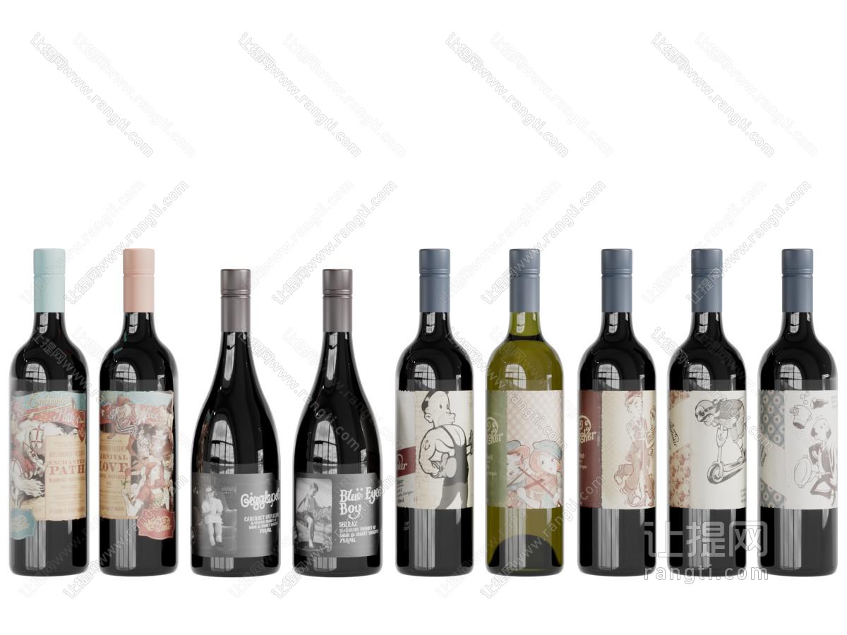 现代红酒酒瓶