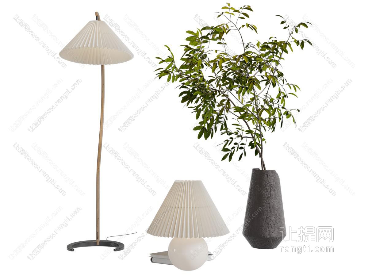 现代折扇灯罩台灯落地灯