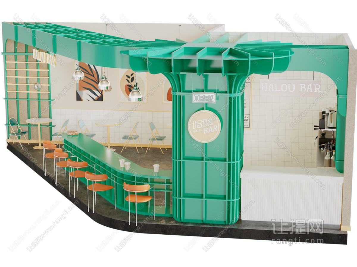 现代甜品饮料咖啡店门头