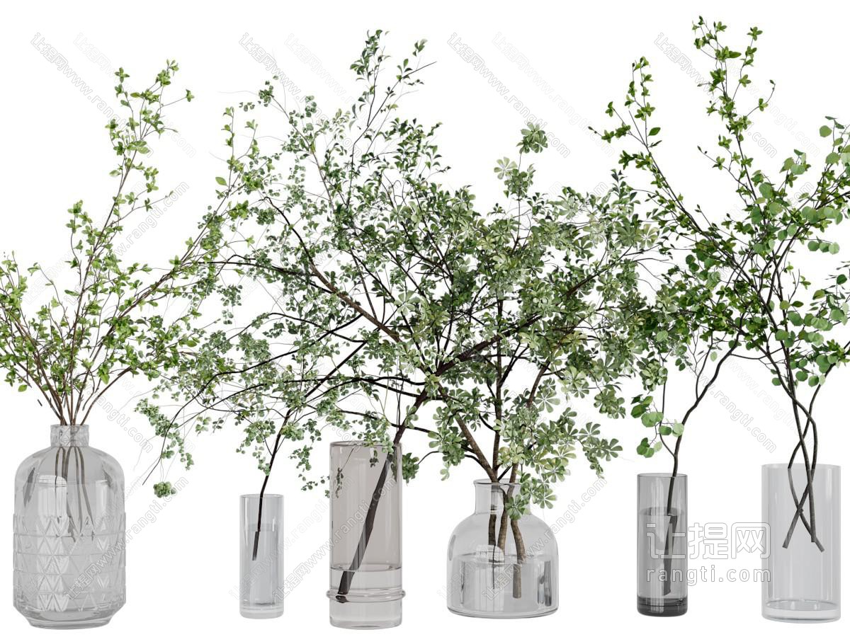 现代玻璃花瓶花卉