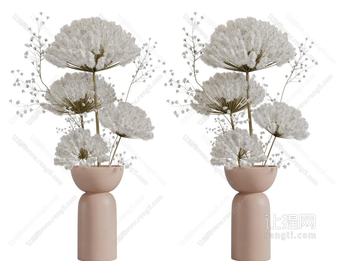 侘寂风花瓶花卉