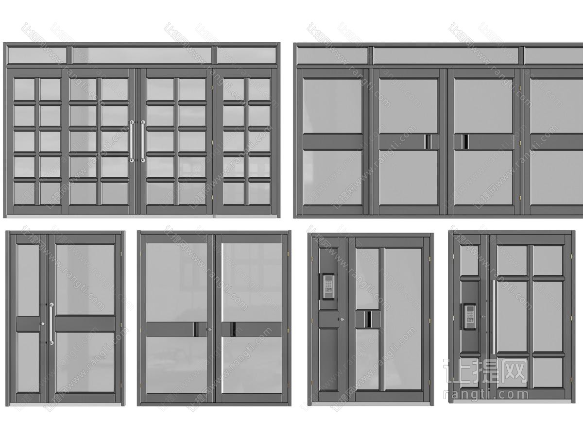 现代办公大门、入户平开门