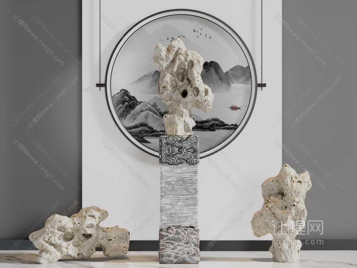 新中式假山石头景观园艺小品