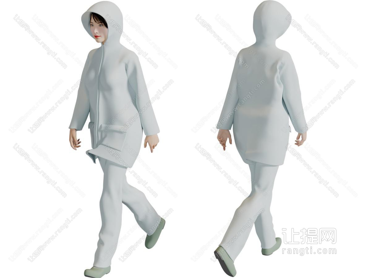 穿着套头衫的女孩人物