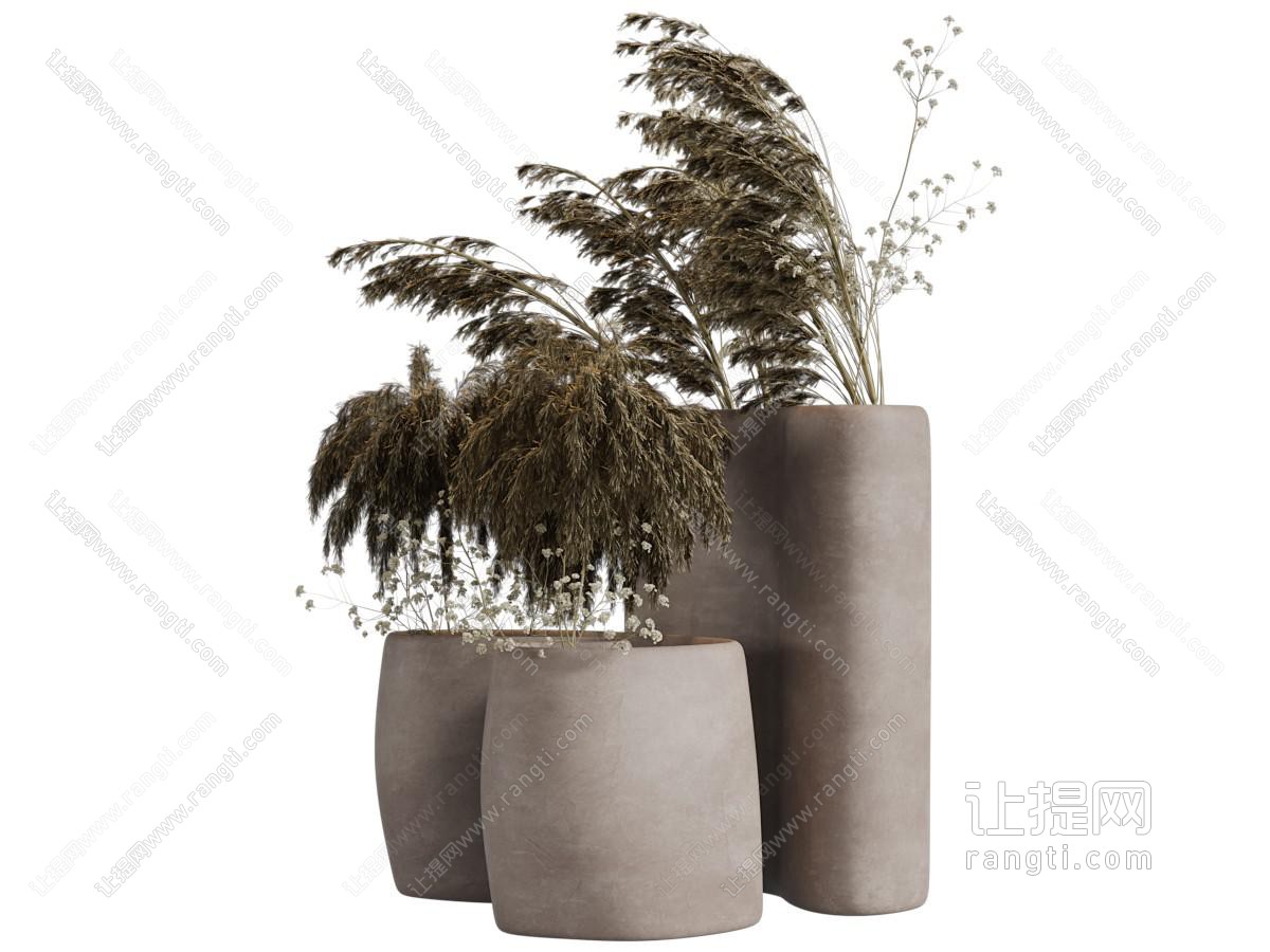 侘寂风花瓶花卉