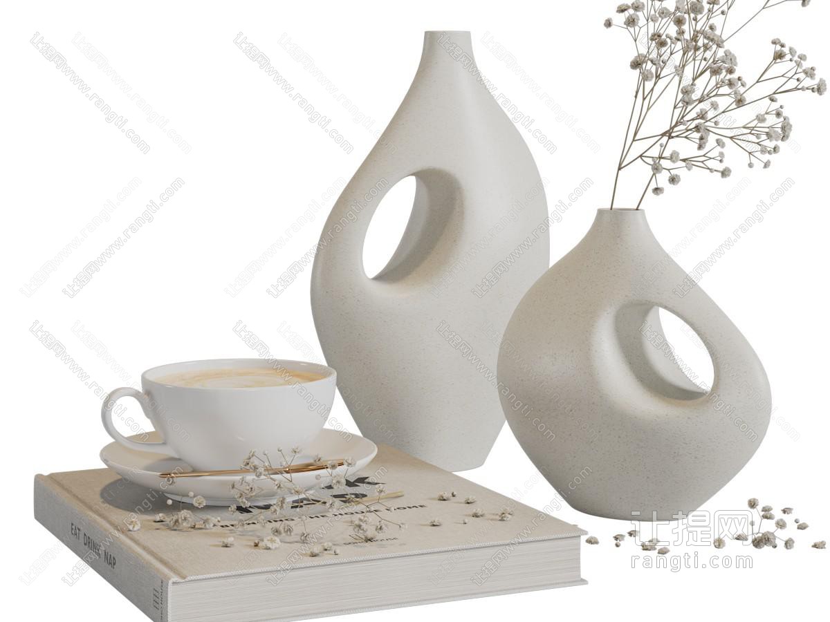 现代陶艺花瓶花卉装饰品摆件