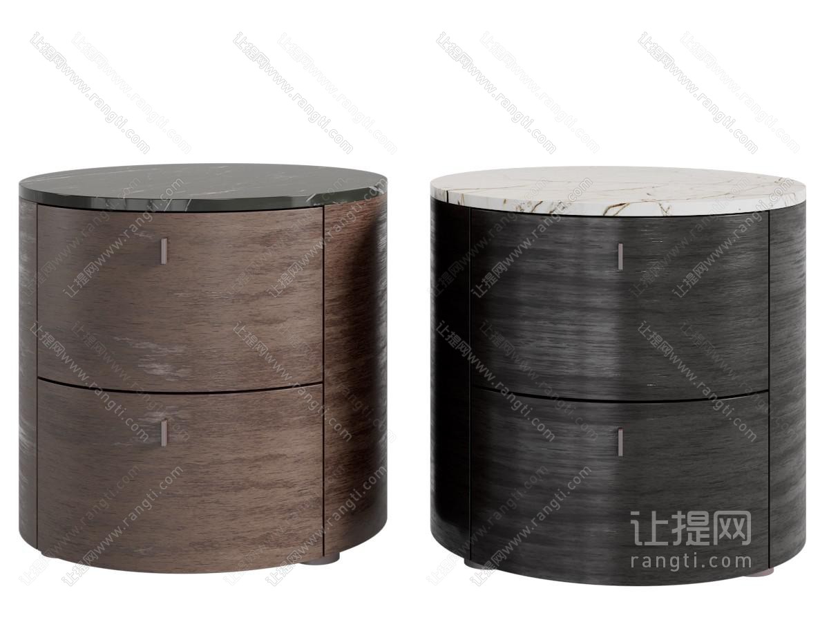 现代圆形床头柜