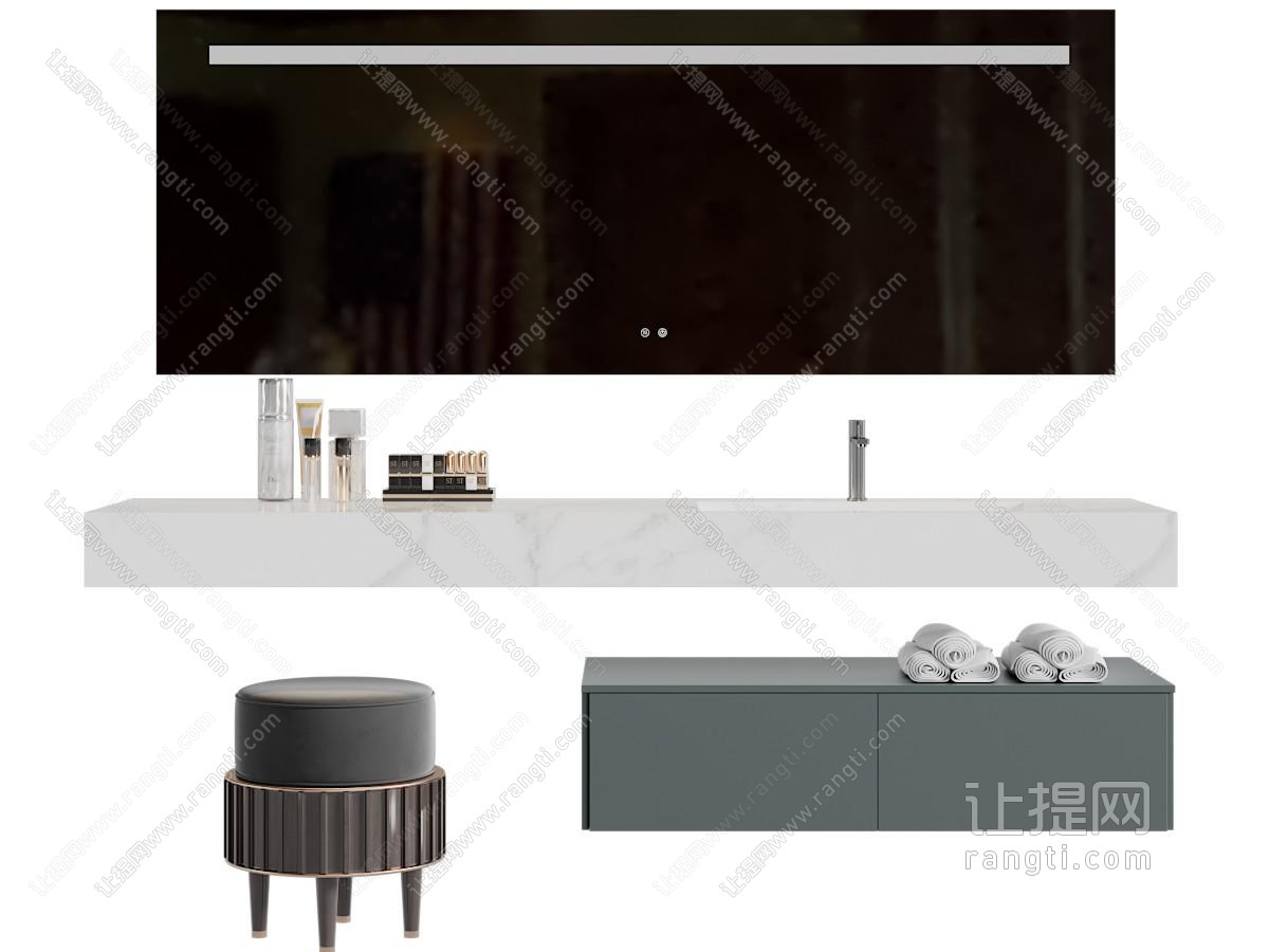 现代洗手台、镜面