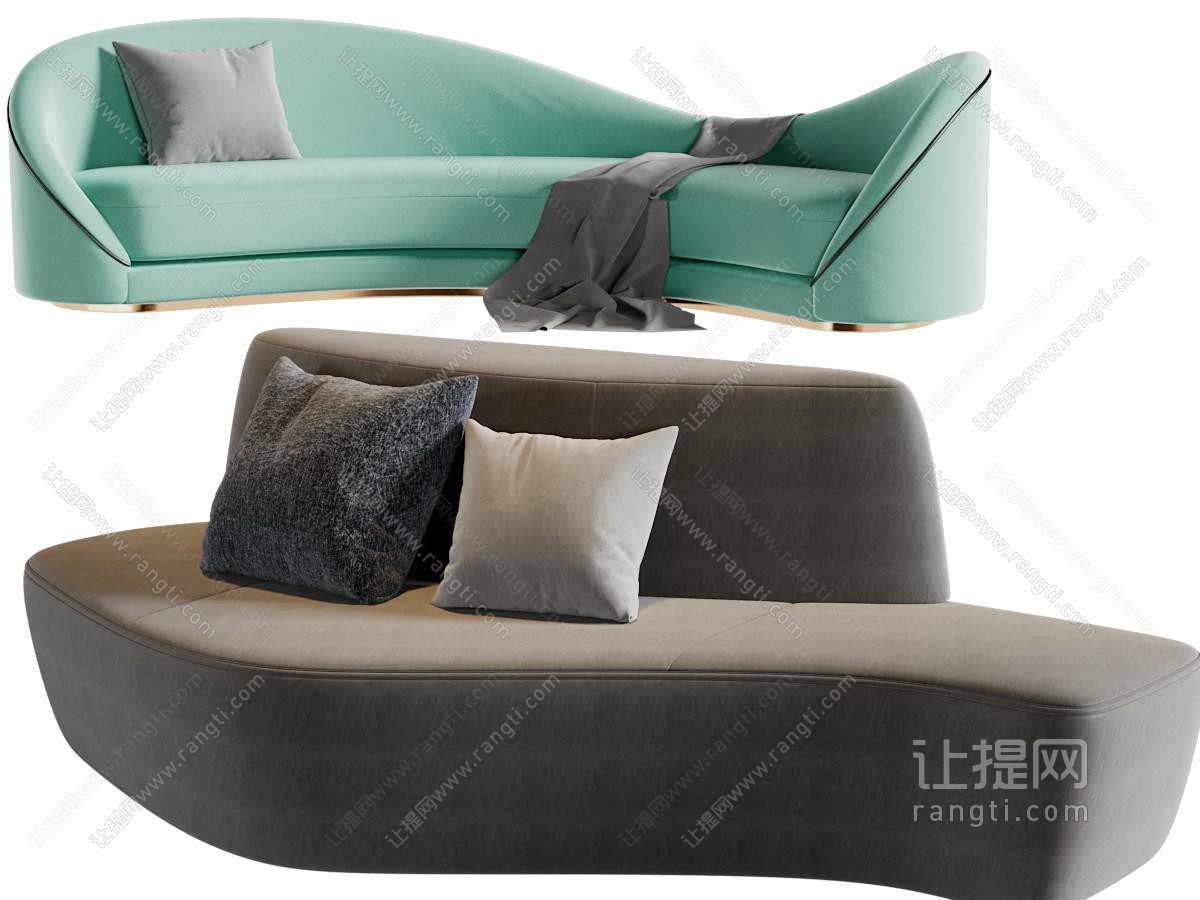 现代异形多人沙发