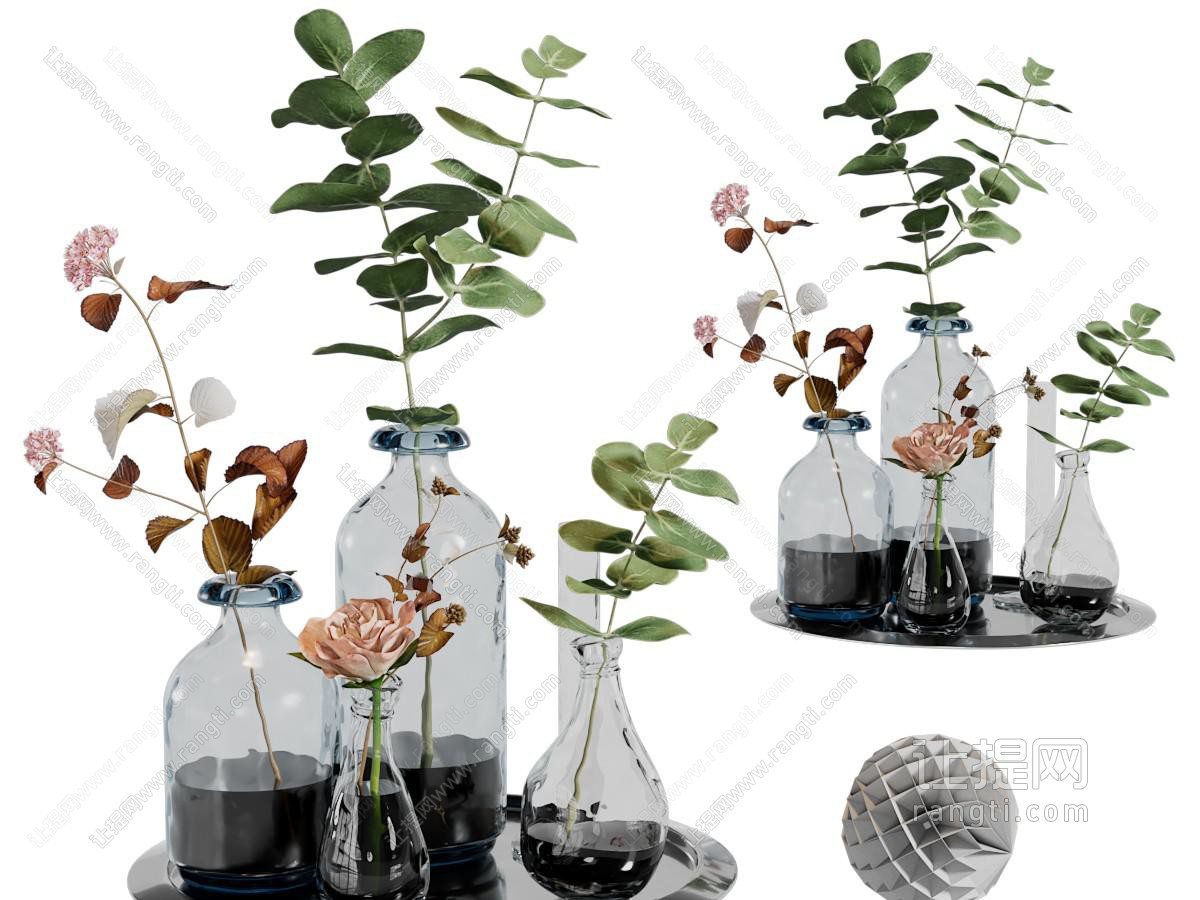 现代花瓶花卉