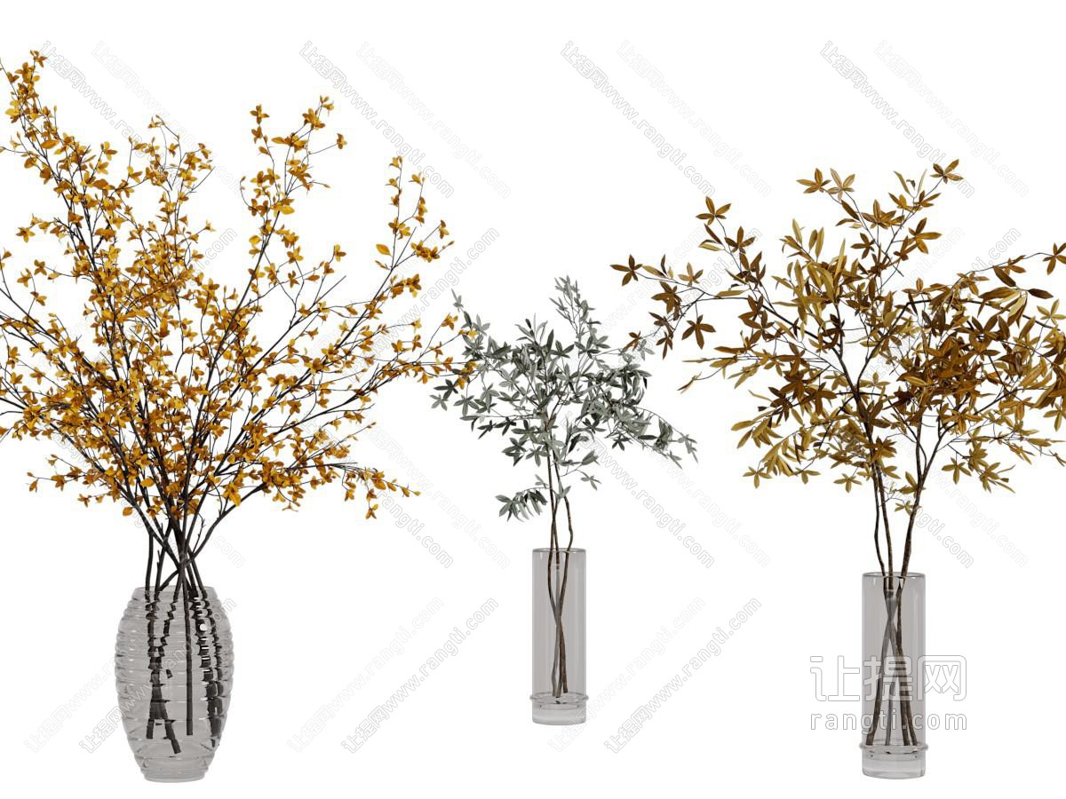 现代花瓶花卉