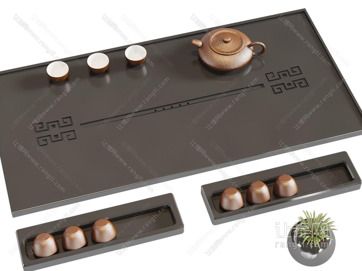 新中式茶盘、茶具杯子