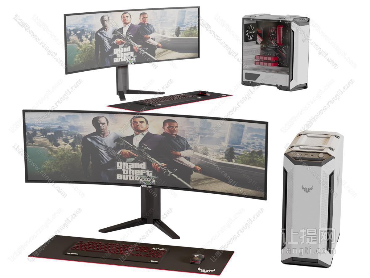 现代液晶电脑、主机和鼠标键盘