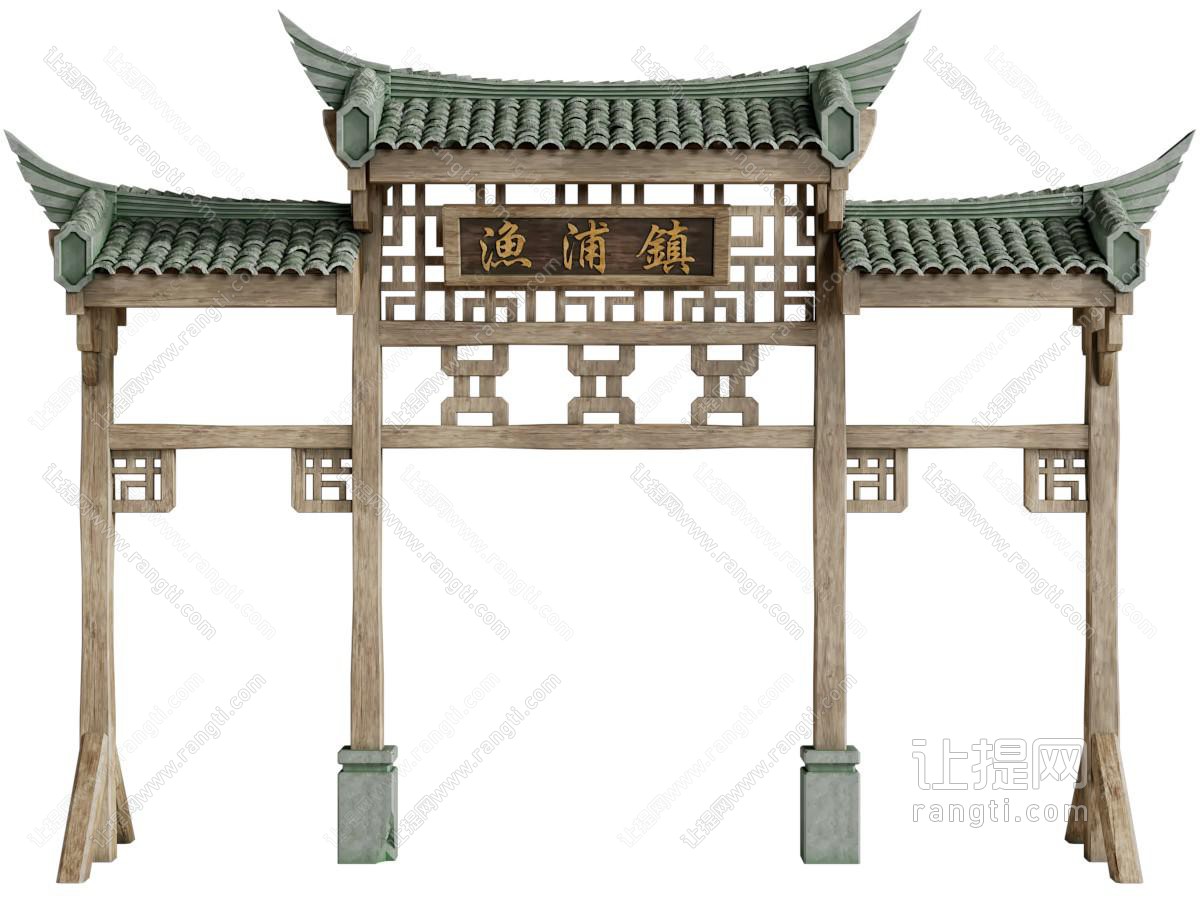 中式仿古建筑大门