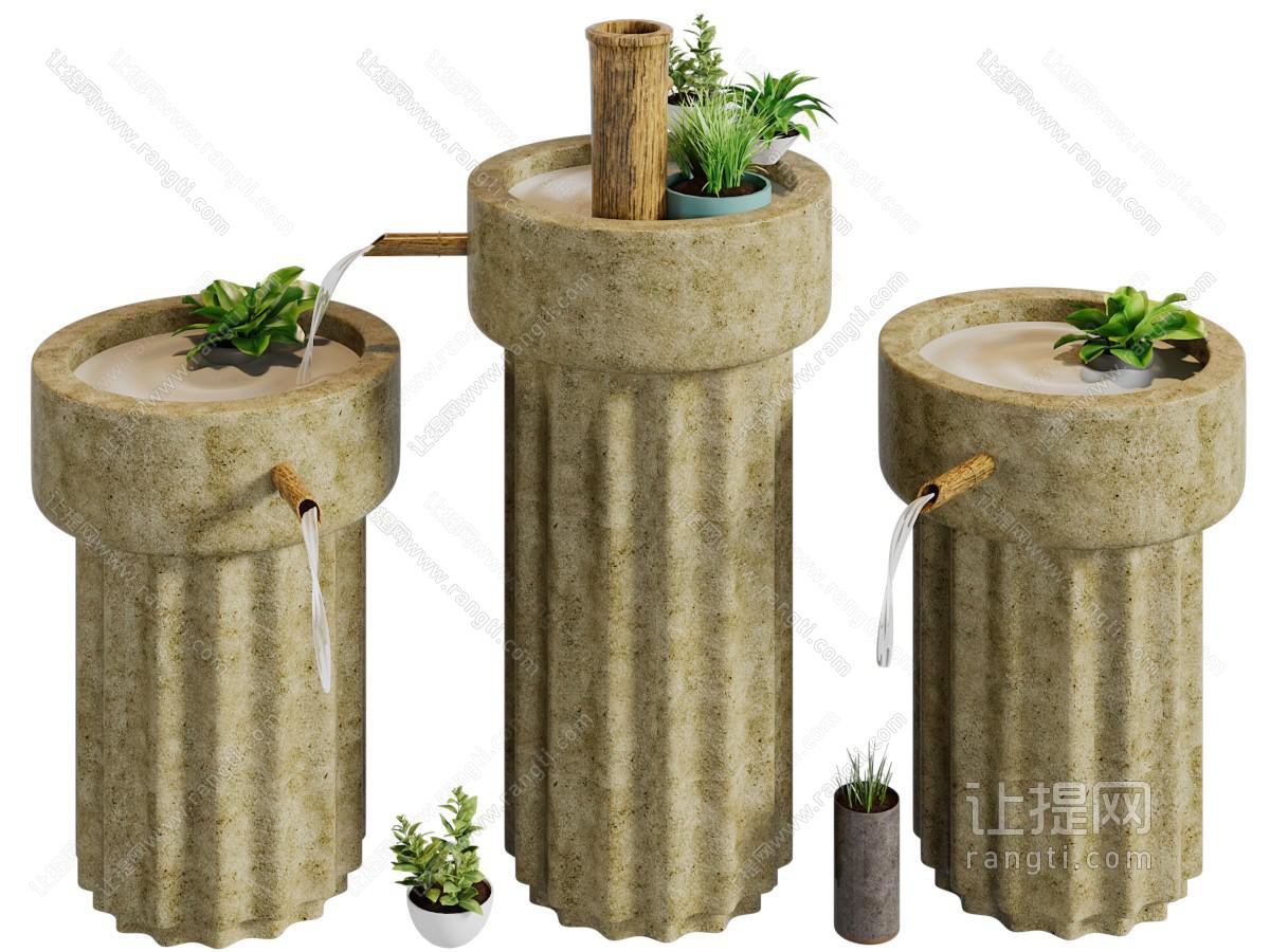 新中式水景园艺小品