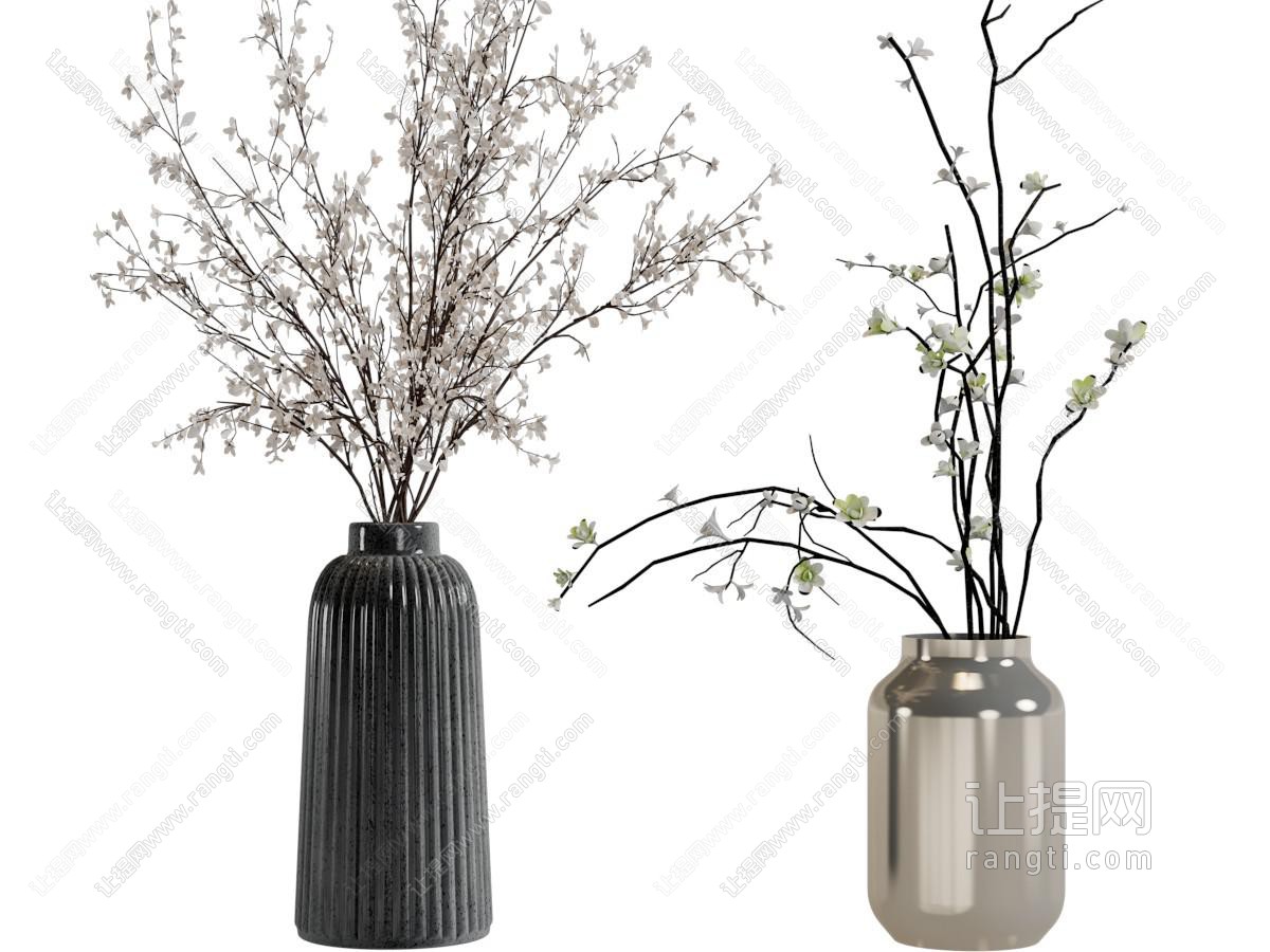 现代花瓶花卉