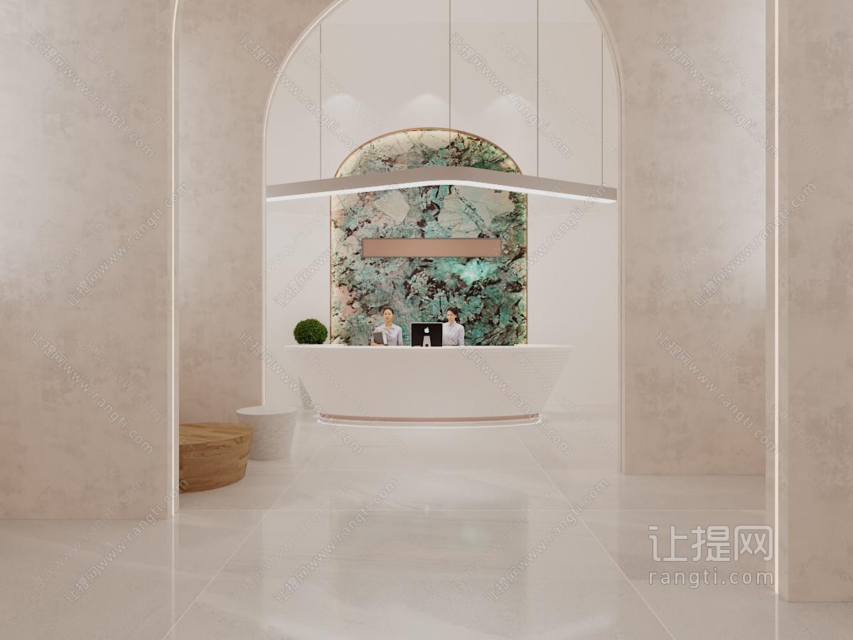 现代大堂前台接待区