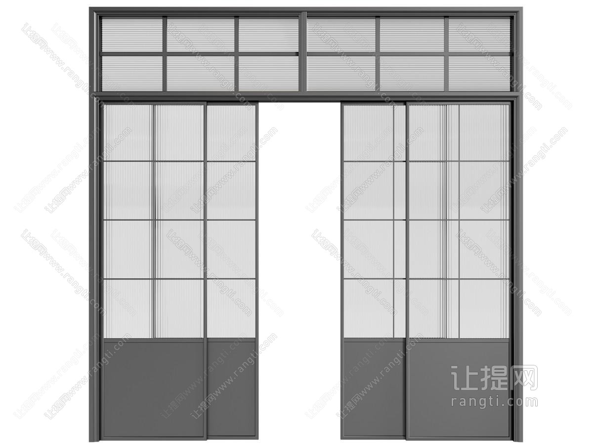 现代玻璃推拉门