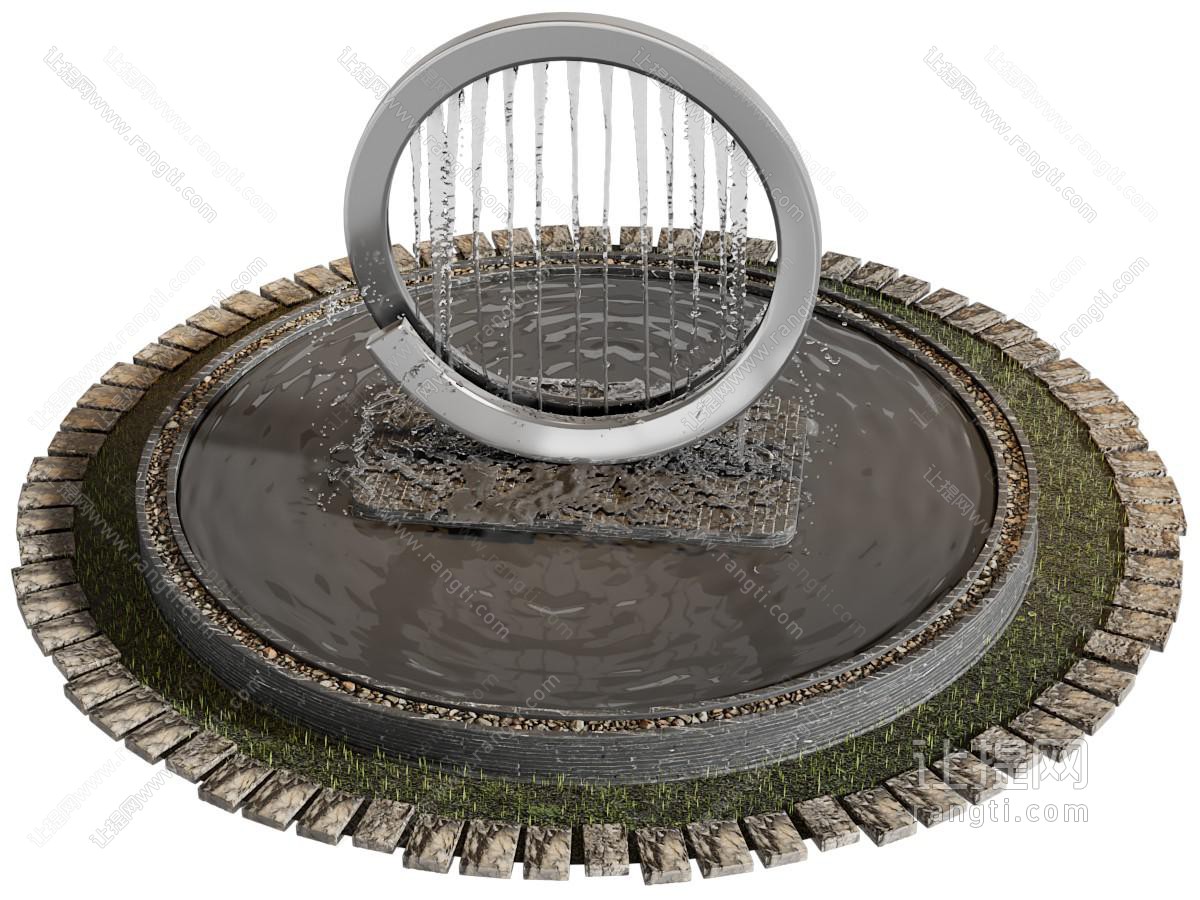 现代喷泉水景景观园艺小品