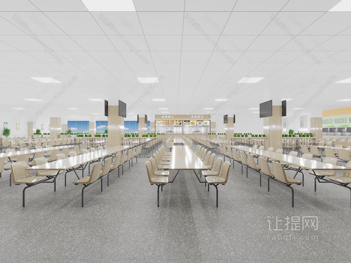 现代饭店食堂就餐区